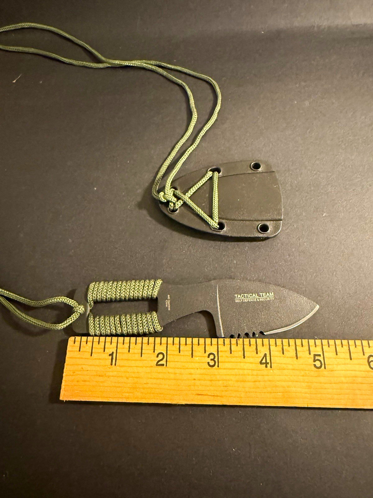 Defender Xtreme Tactical Team 9912 Neck Knife 2in SS Part Serrated w/Sheath