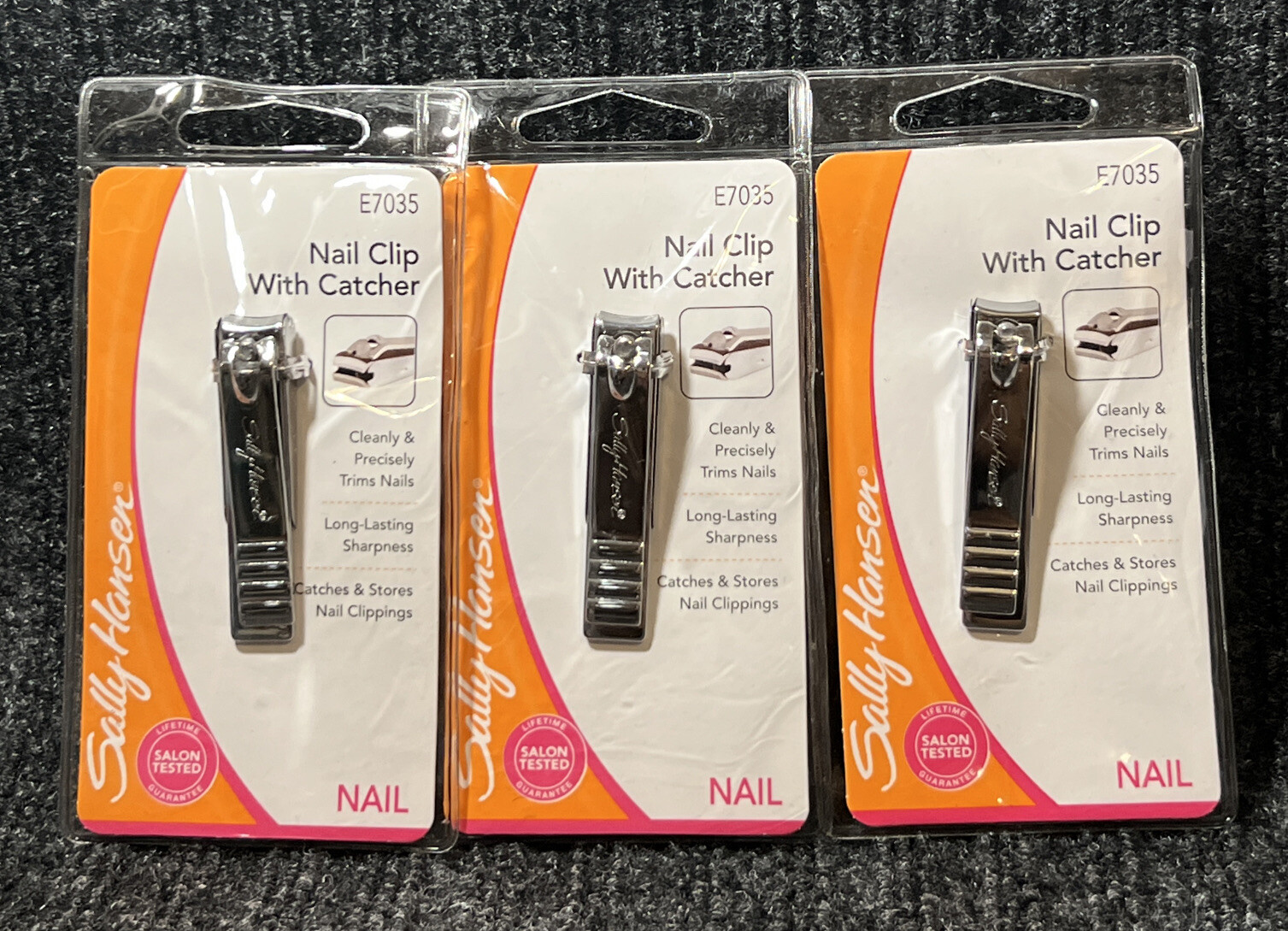 Lot Of 3 Sally Hansen Beauty Tools Nail Clip with Catcher E7035
