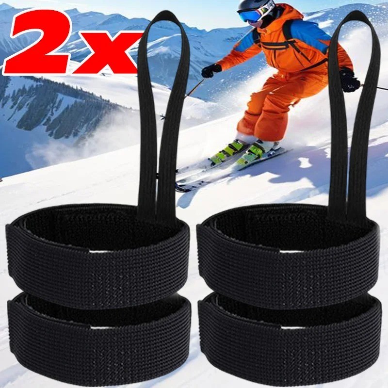 2PCS Ski Glove Wristband Holder Elastic Durable for Winter Skiing Sport Tool