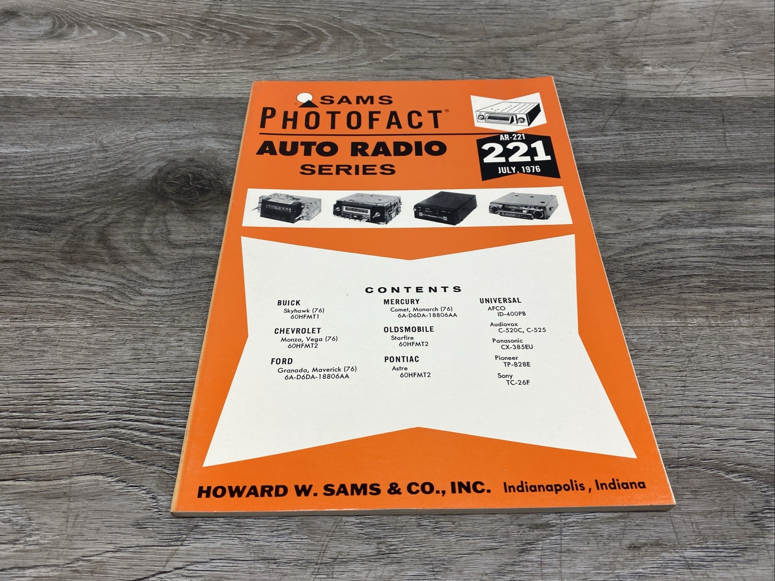 Sams Photofact Auto Radio Service Data Series Repair Magazine # AR-221