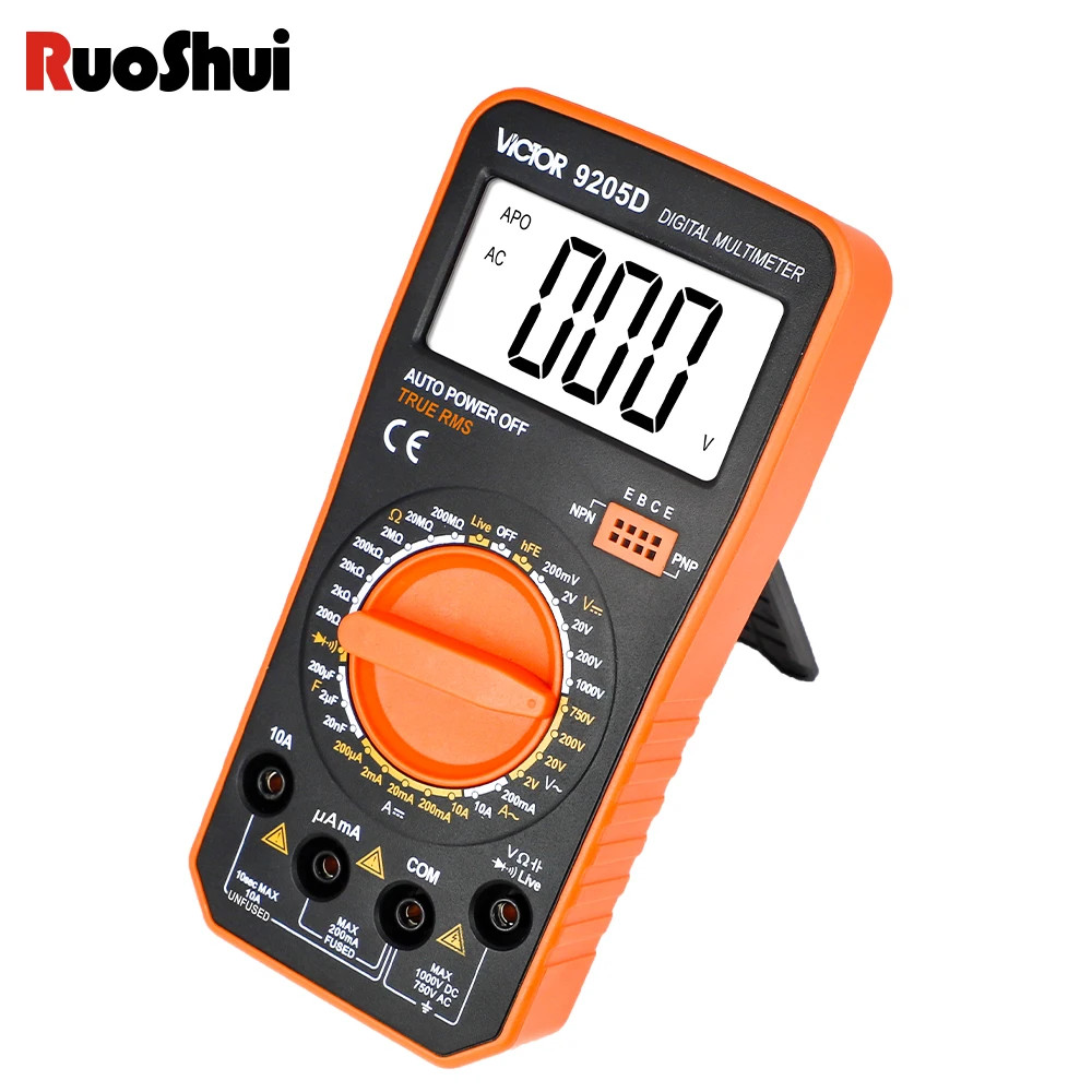 Digital Multimeter Auto 1999 Counts True RMS AC/DC 1000V Diode Continuity Freq