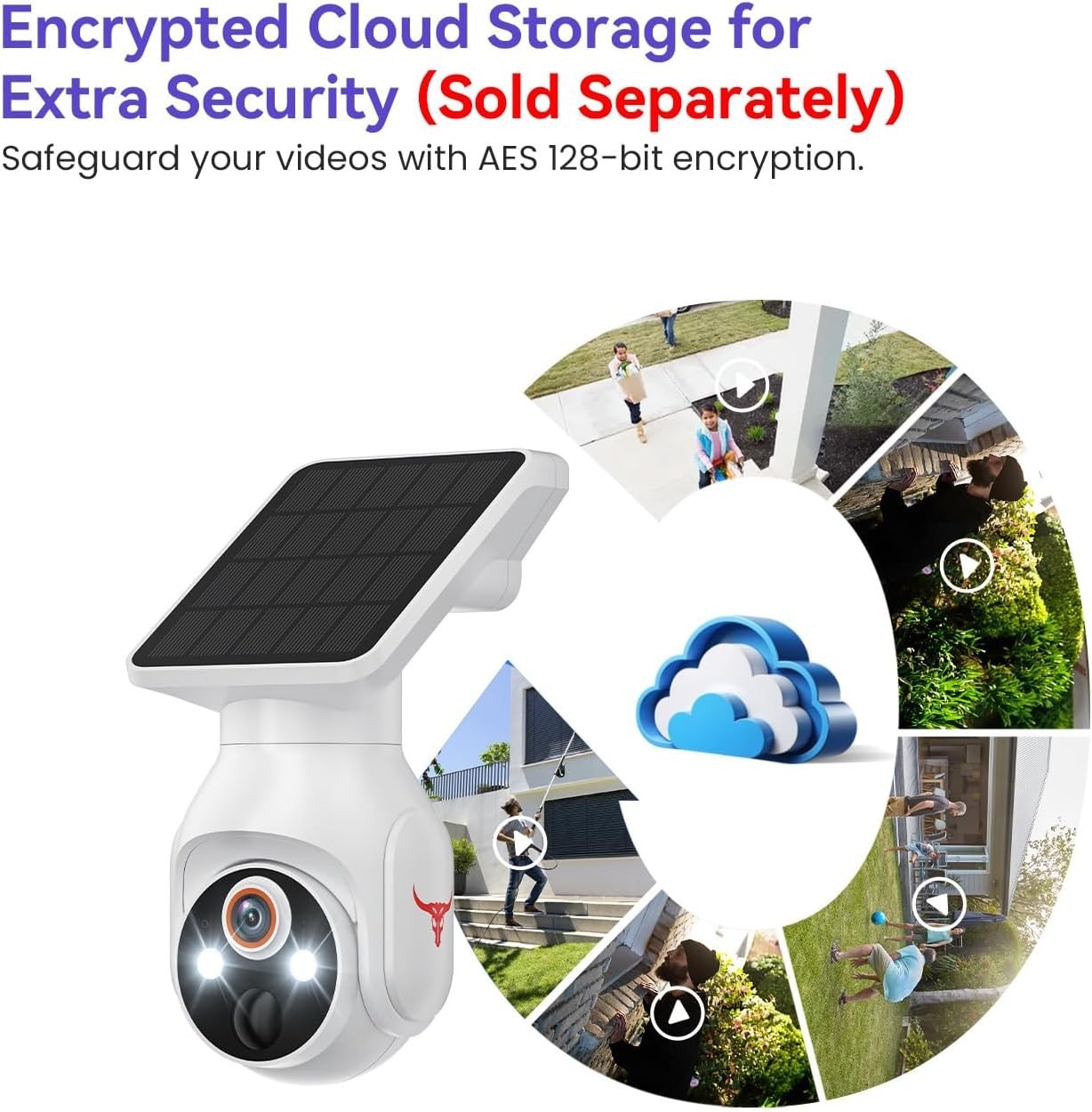 Camara De Seguridad Solar 360 Para Casa Exterior 2.4G WiFi Con Audio y Micrófono