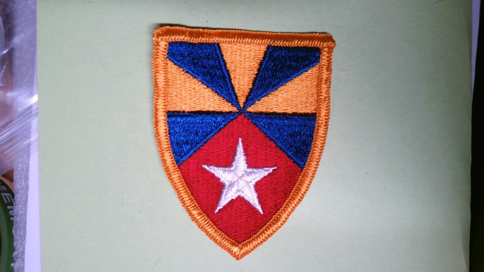 MILITARY PATCH SEW ON COLORED US ARMY 7TH ARMY FIELD SUPPORT COMMAND