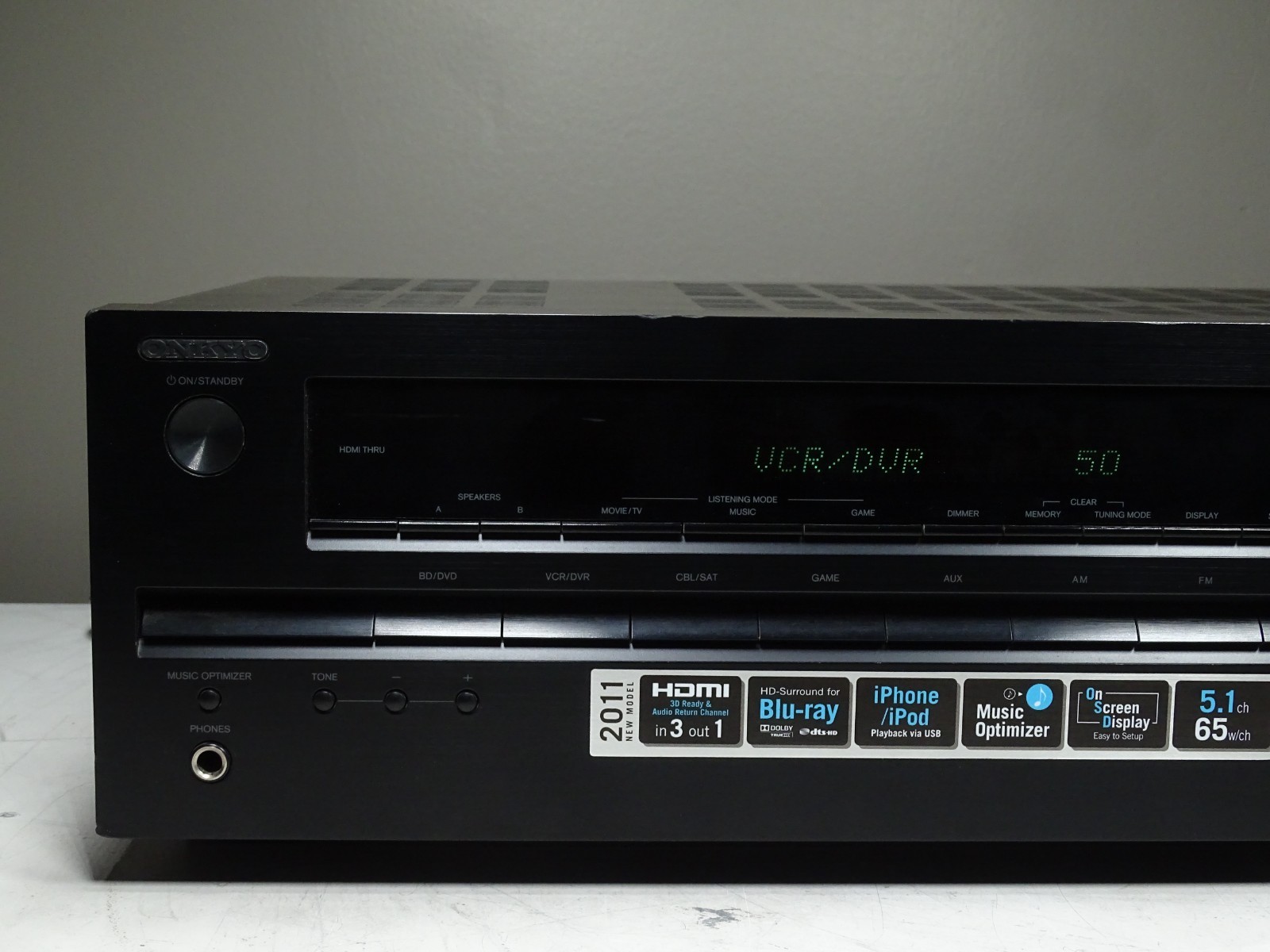 ONKYO A/V Receiver (TX-SR309) NO Remote-TESTED/Working