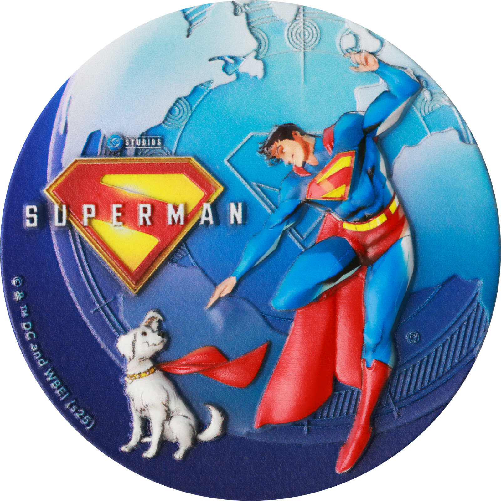 2025 Niue 2 oz Silver Antiqued Silver $5 Superman and Krypto High Relief
