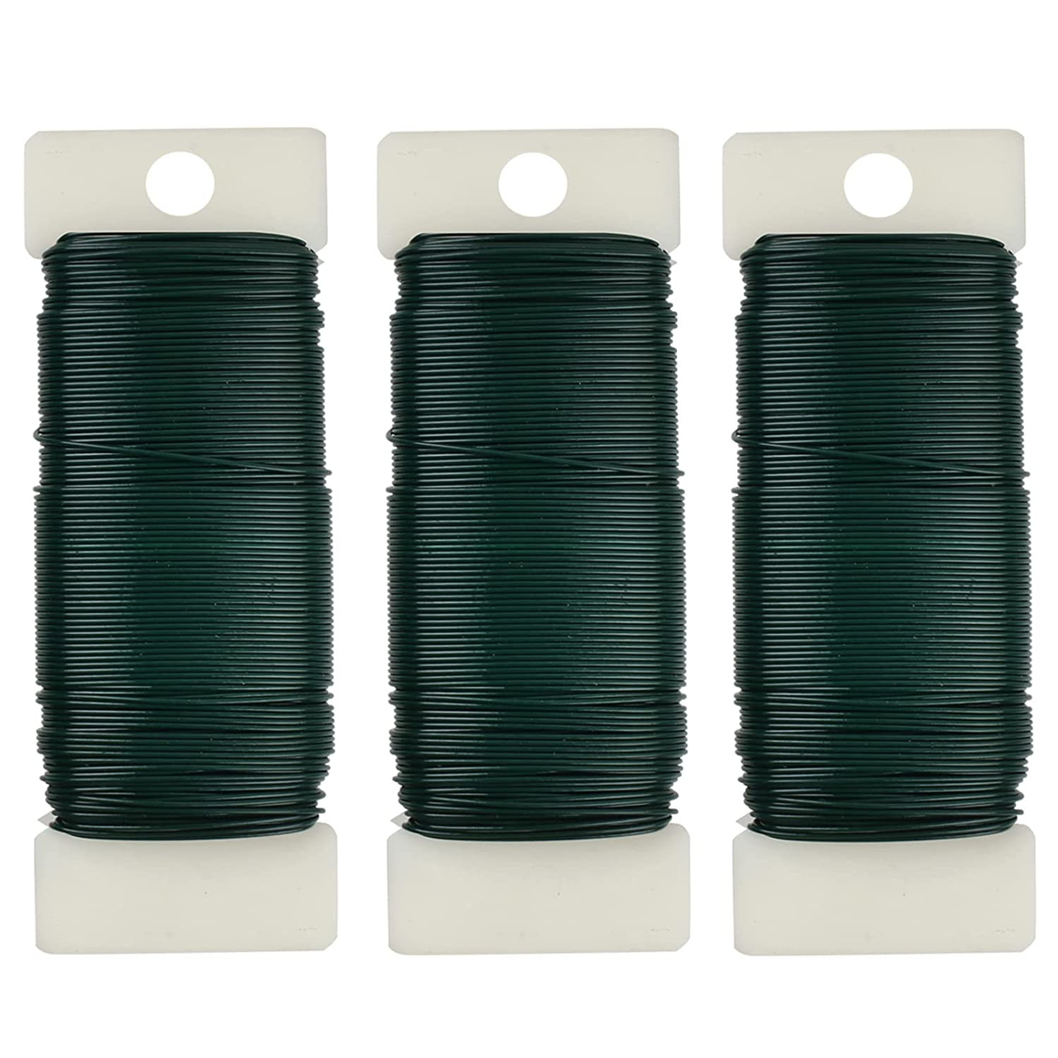 3 Pack Flexible Green Wire - 118 Yards, 22 Gauge, Paddle Wire for Crafts, Christ