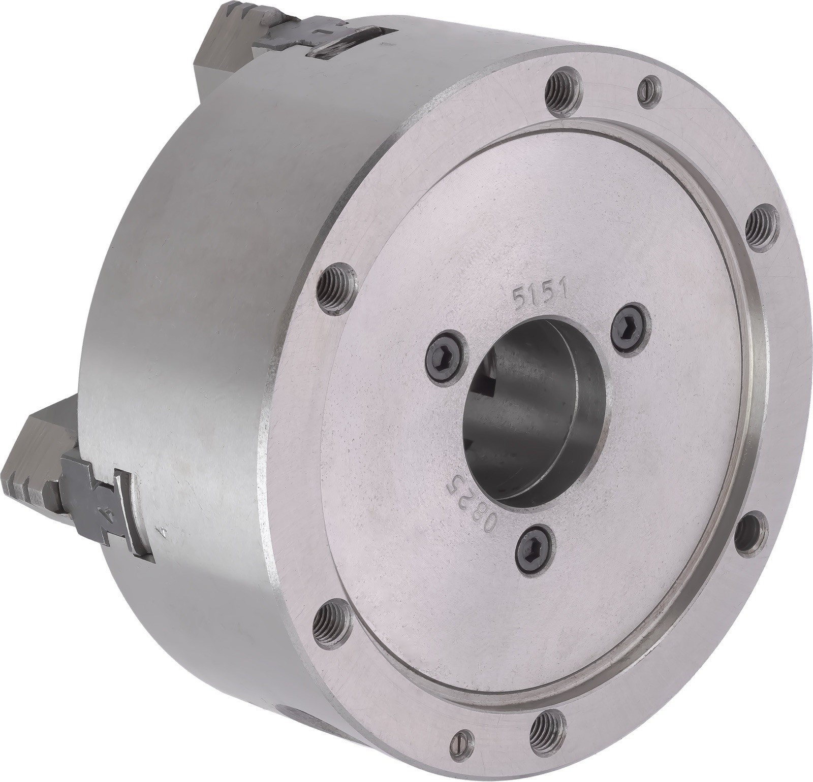 10" 3-JAW SELF-CENTERING CHUCK, plain back, Front Mounting W. 3 Extra Soft Jaws