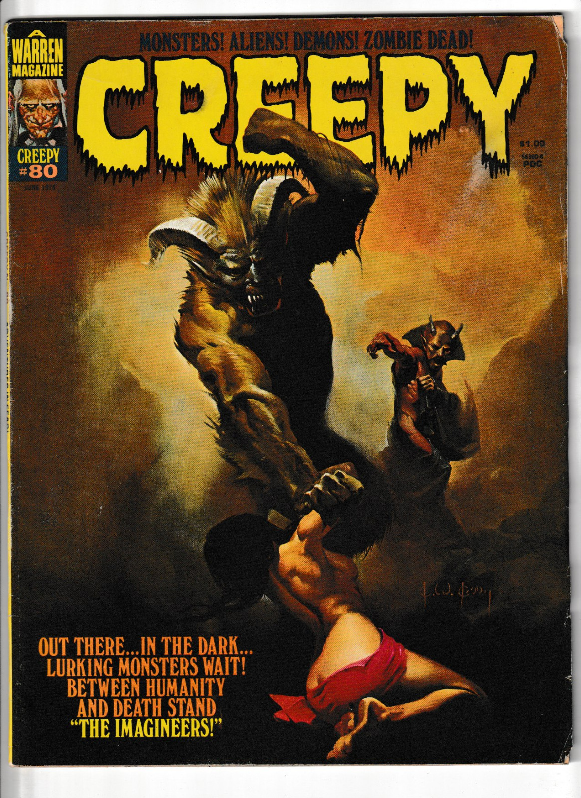 Vintage June 1976 CREEPY Magazine Issue 80 Ken Kelly Monsters Horror