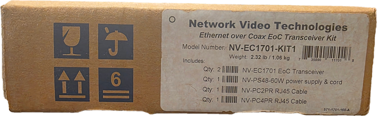 NVT NV-EC1701-KIT1 Ethernet-Over Coax EoC Transceiver Kit