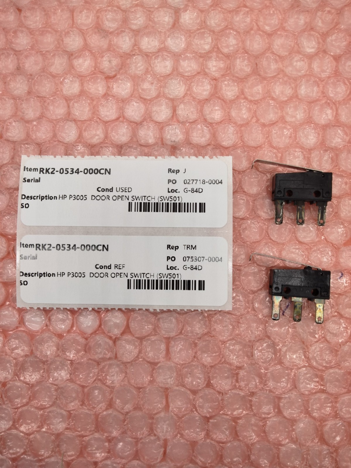 HP RK2-0534 P3005 DOOR OPEN MICROSWITCH SW501-( LOT OF 2 PCS. )
