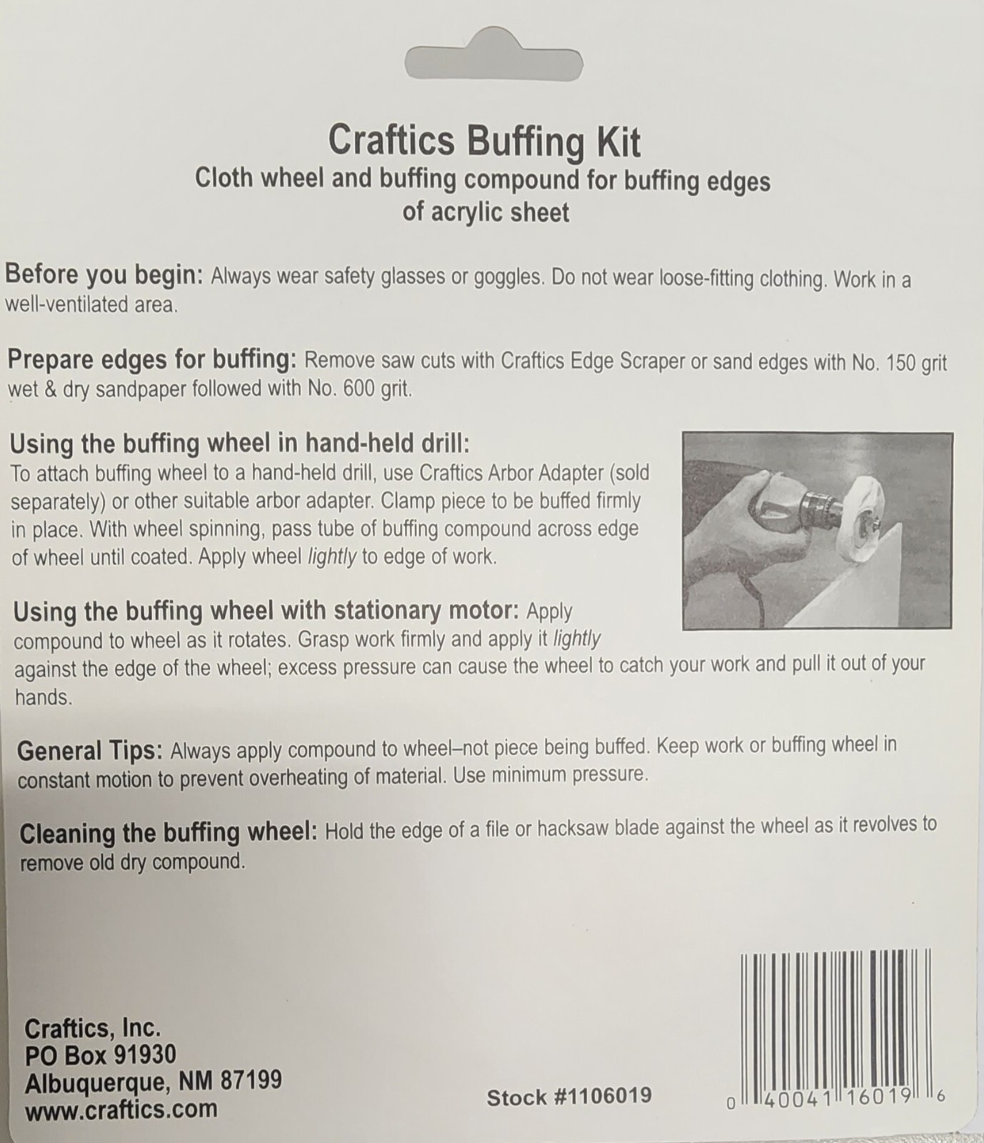 Craftics Buffing Kit and Arbor Adapter for Plastics