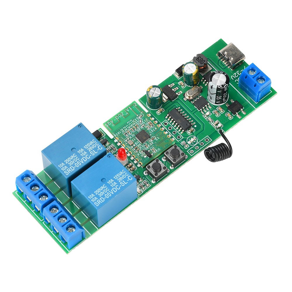 AC/DC 7-32V 2-Channel Bluetooth WIFI Relay Switch Module Self-locking 433MHz