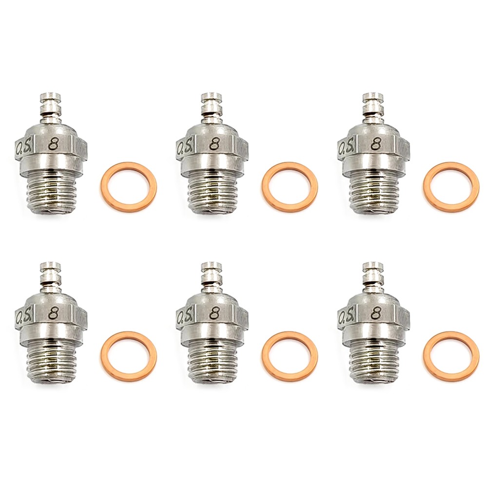 OS O.S. NO8 No.8 #8 Glow Plug 6 Pcs