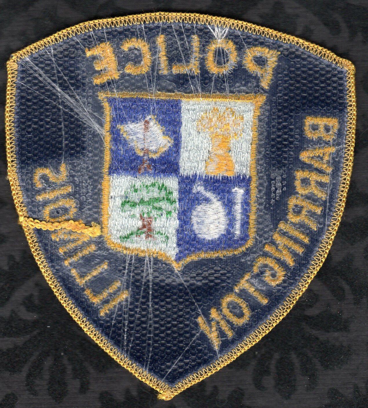 👀😍😂👌 Barrington Illinois Police Shoulder Patch Black Back Version