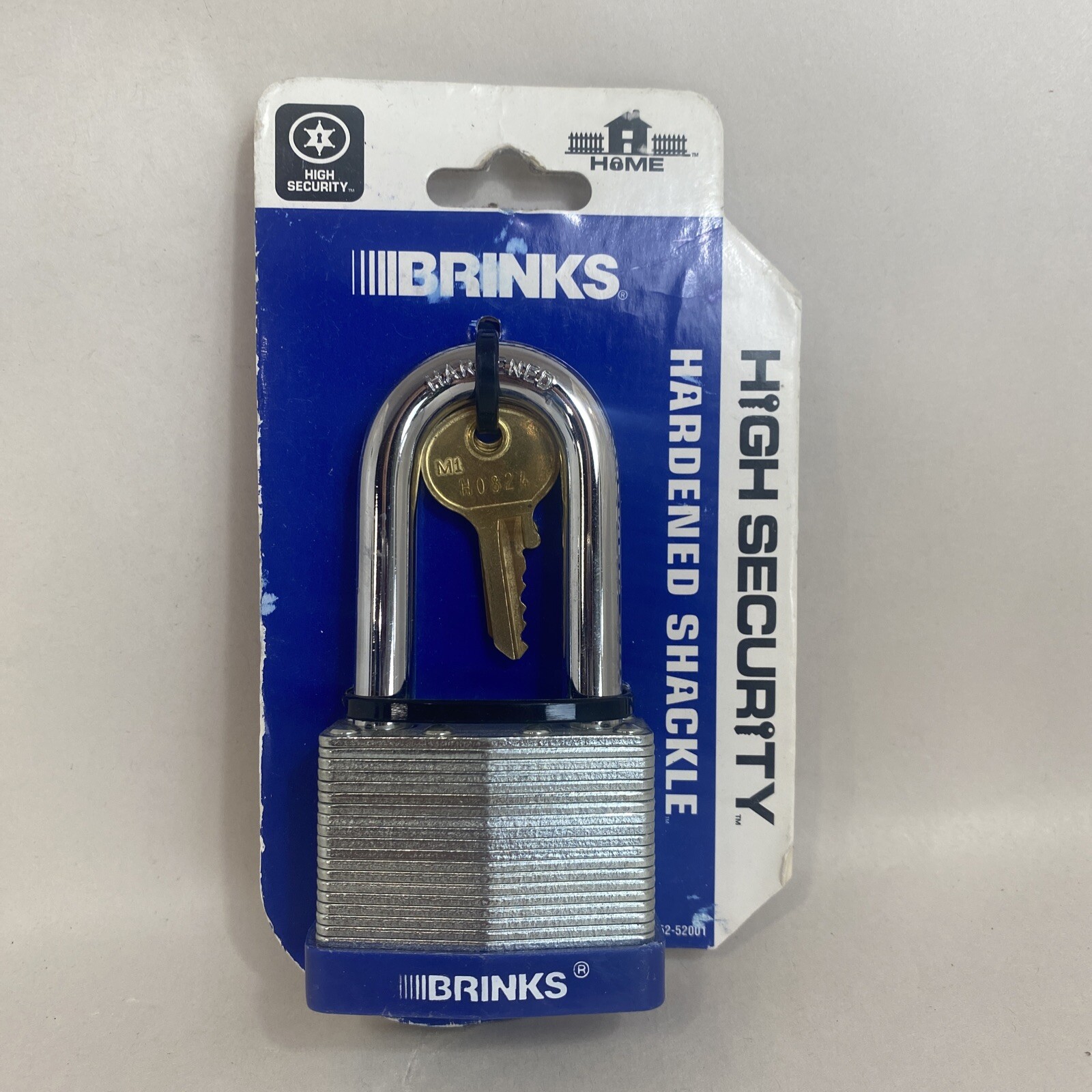 BRINKS Max Lock Padlock & 2 Keys, #152-52001 Hardened Steel 2" Shackle 50MM