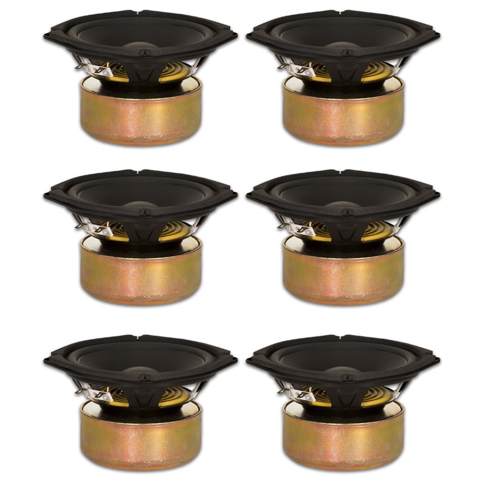 6 Goldwood Sound GW-205/8S Shielded 5.25" Woofers 130 Watts each 8ohm Speakers