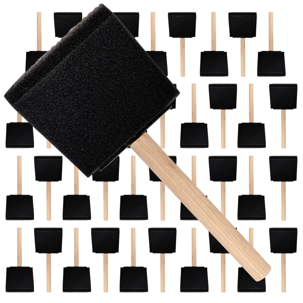 Pro Grade - Foam Brushes - 3 Inch - 36 Piece Poly Brush 3" 36 Ea, Black