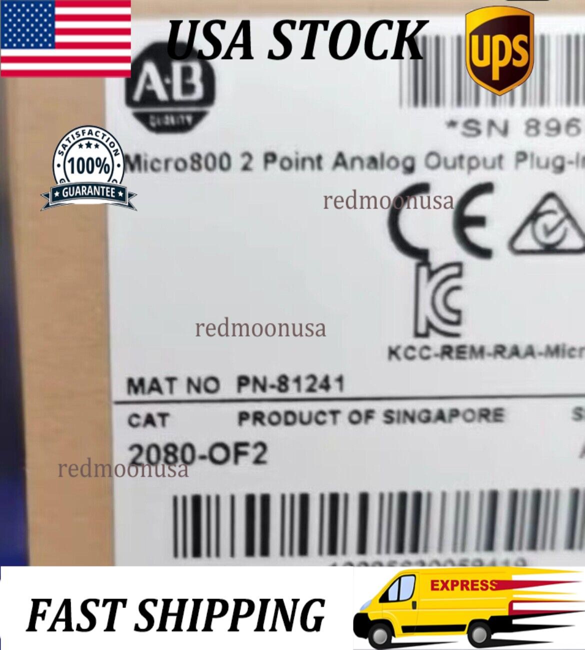 New Sealed Allen-Bradley 2080-OF2 Micro800 2 Point Analog Output Plug-In