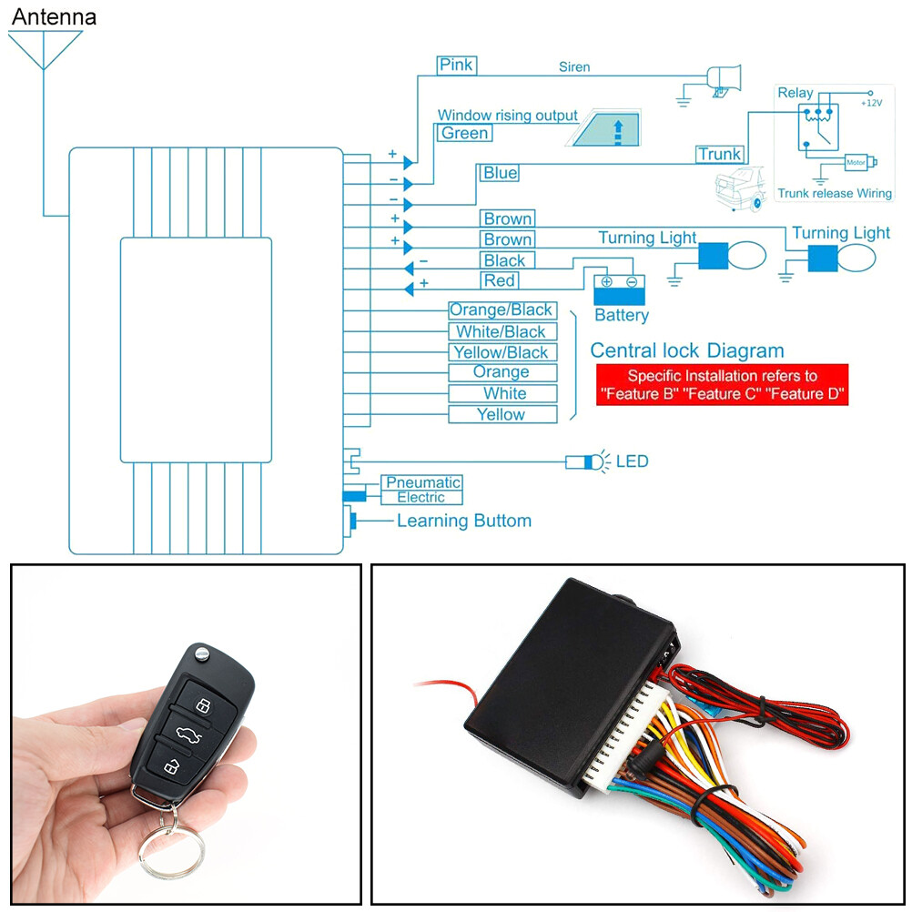 Universal Car Remote Central Kit Door Lock Locking Keyless Entry System -DC 12V