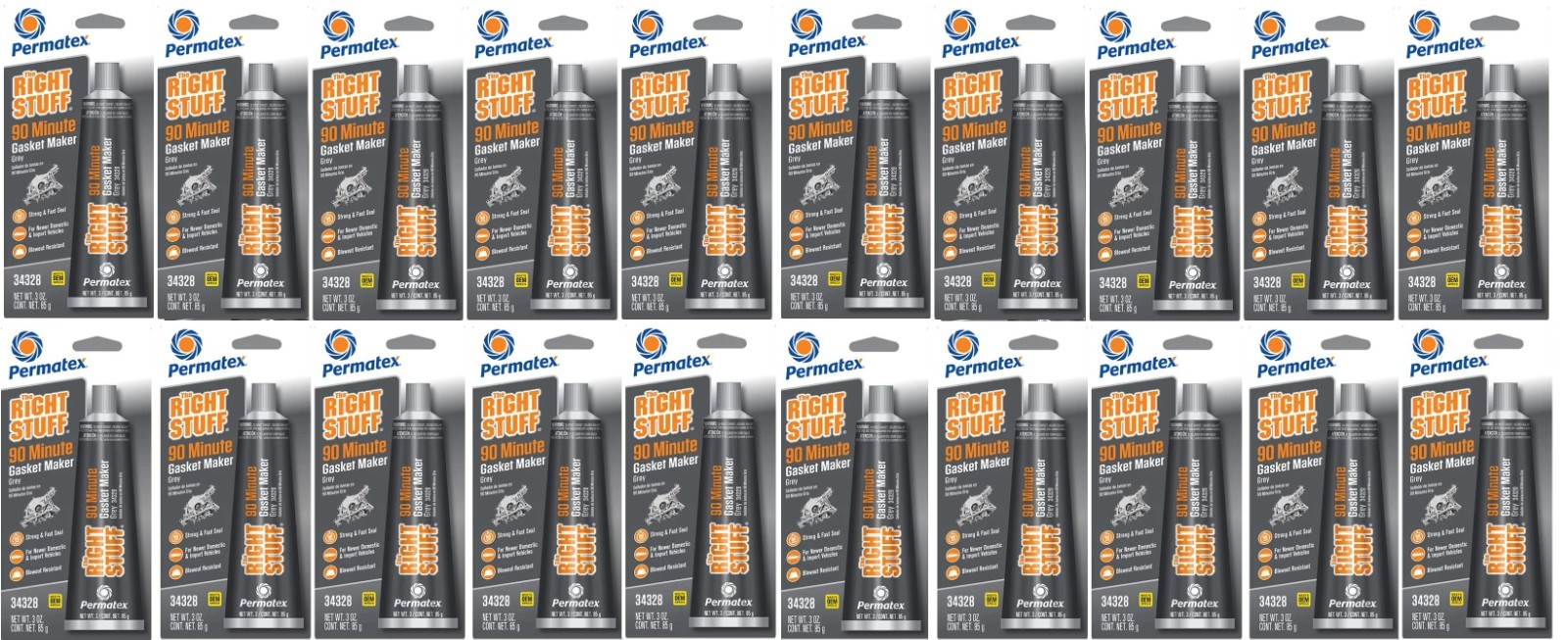Pack of 20 Permatex 34328 The Right Stuff Grey Instant 90 Minute Gasket Maker