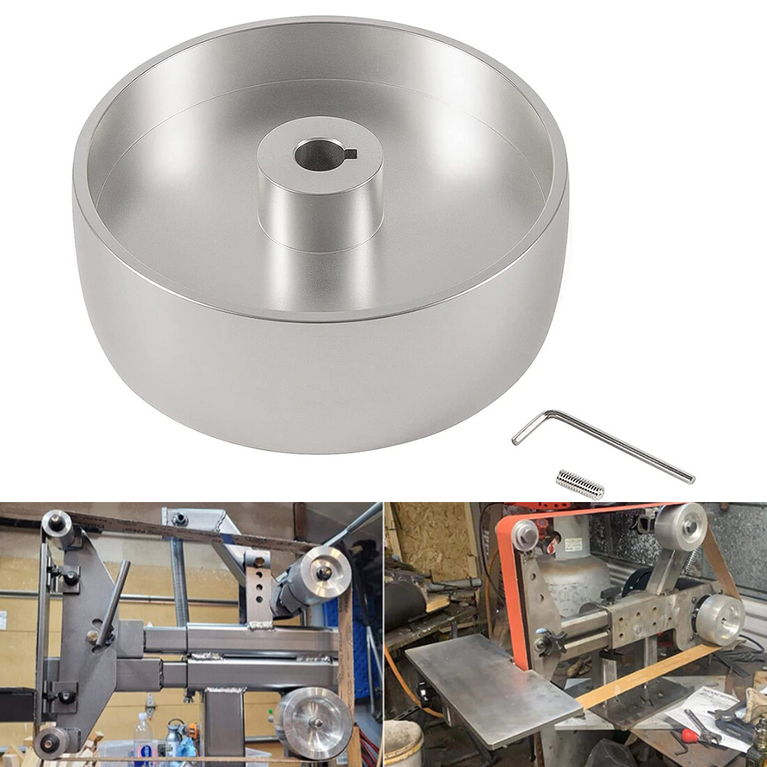 2"x72" Belt Grinder Knife Grinder 6" Drive Wheel Crowned 5/8" Bore 3/16" Keyway