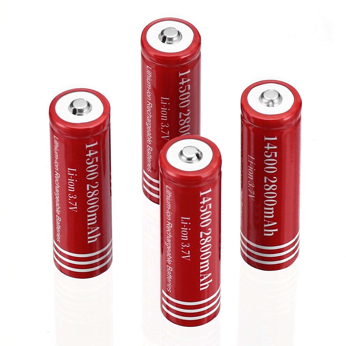 4X 14500 Battery 800mAh Li-ion 3.7V Rechargeable Batteries Cell For Flashlight