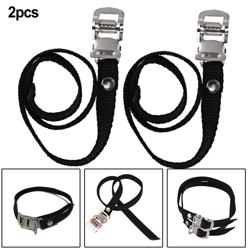 Adjustable Nylon Pedal Toe Straps for Exercise Bikes 2pcs Secure Reliable
