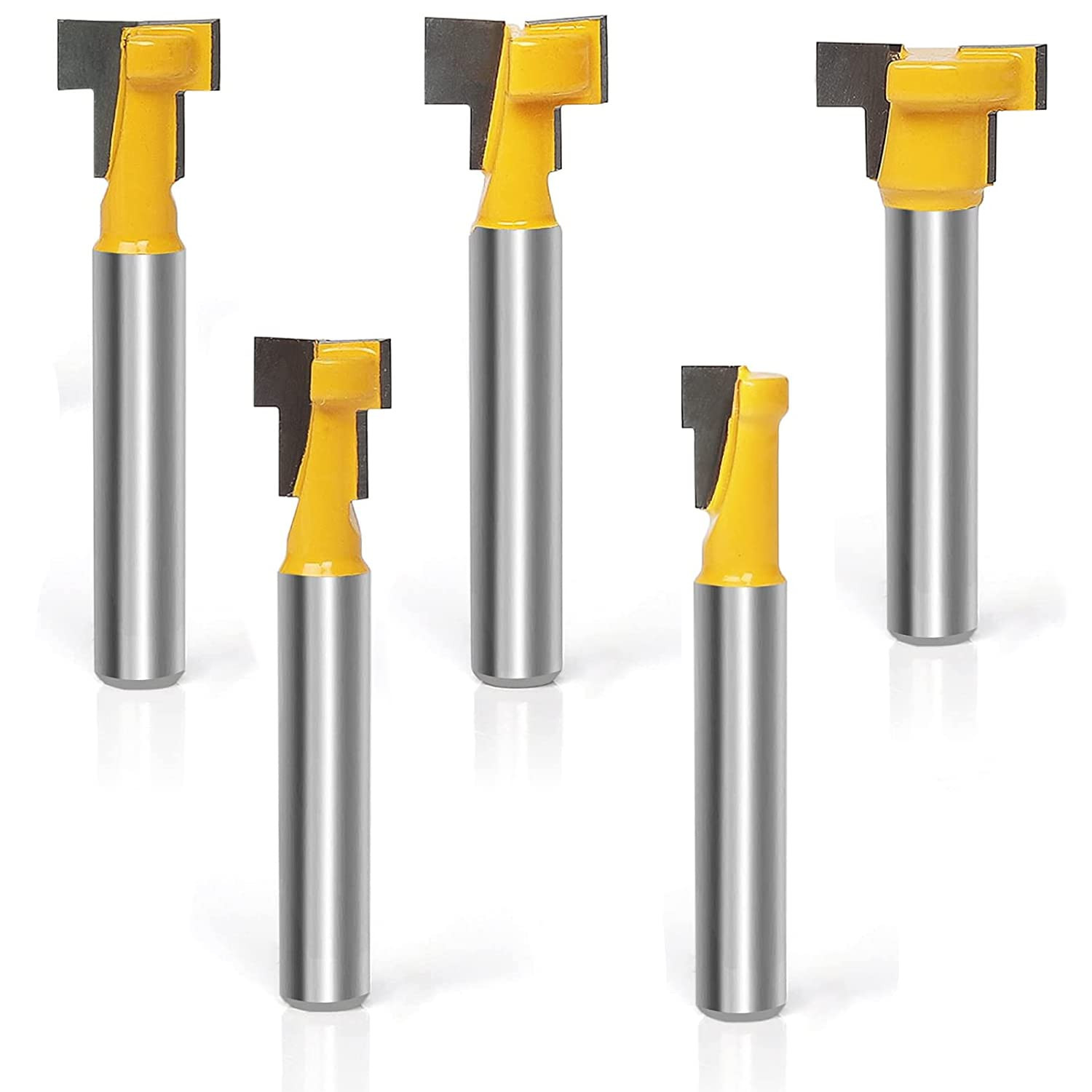 Keyhole Router Bit Set- 1/4 Inch Shank Router bits，5 pcs Router Bit Set 5/16&3/8