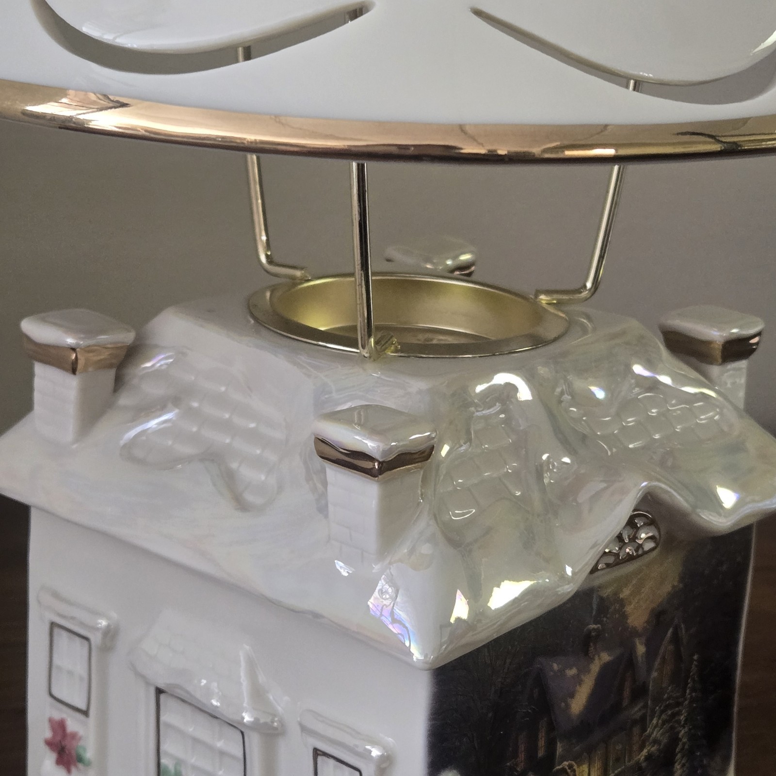 Lenox Thomas Kinkade BLESSINGS OF CHRISTMAS Candle Lamp w/COA & Original Box