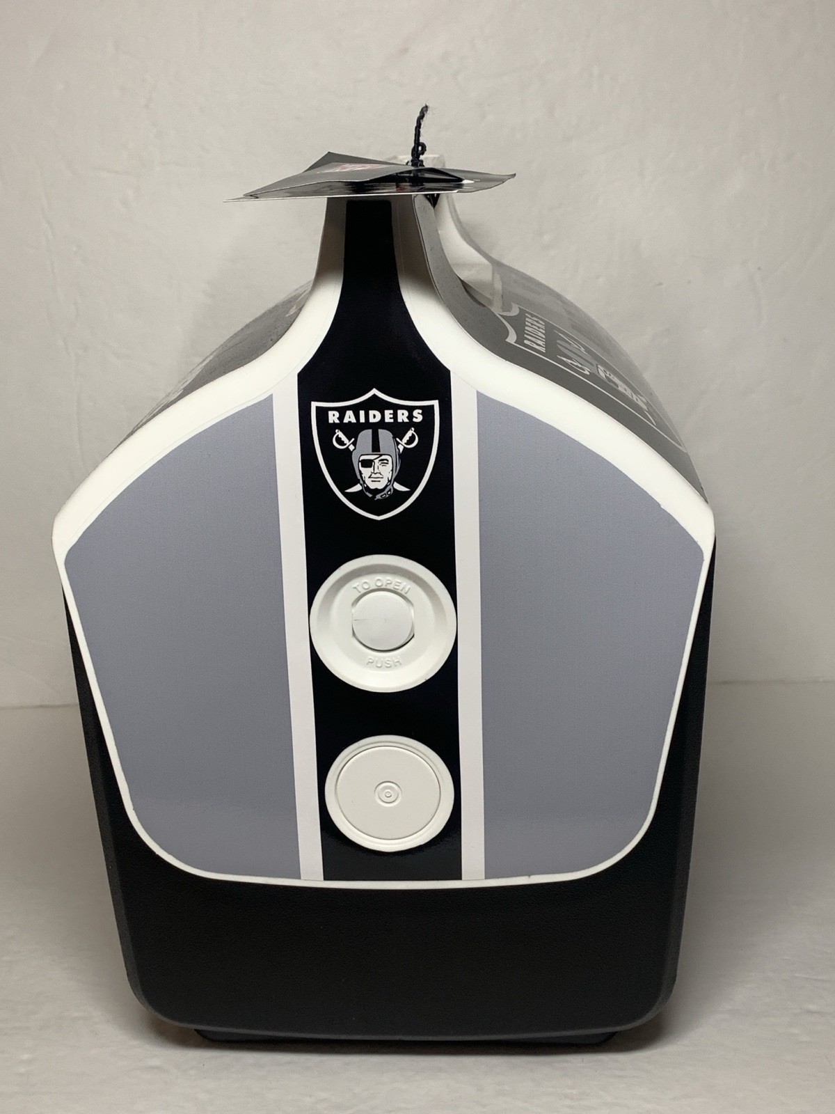 NFL Raiders Cooler Igloo 9 Cans Playmate Black Silver New