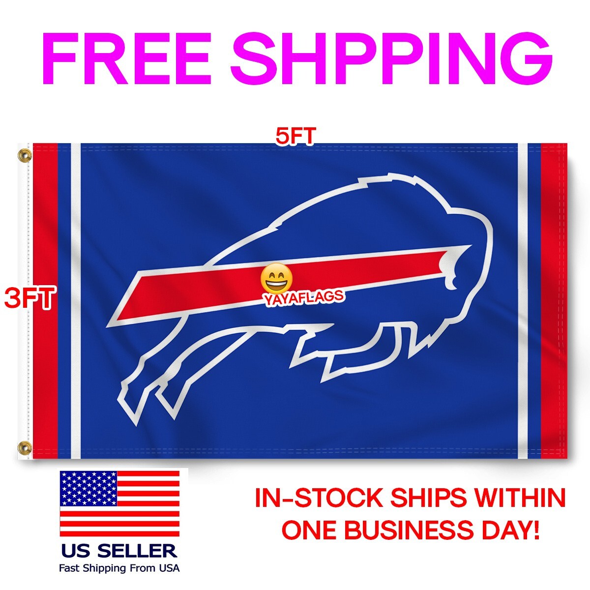 Buffalo Bills 3' x 5' Flag Banner All Pro Design NFL US Seller FREE Shipping