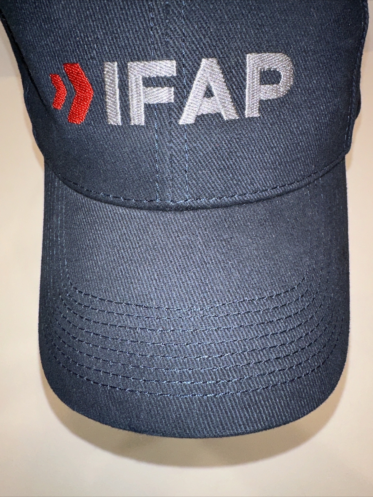 IFAP Navy Blue Hat Cap Red Silver Hook Loop Unbranded