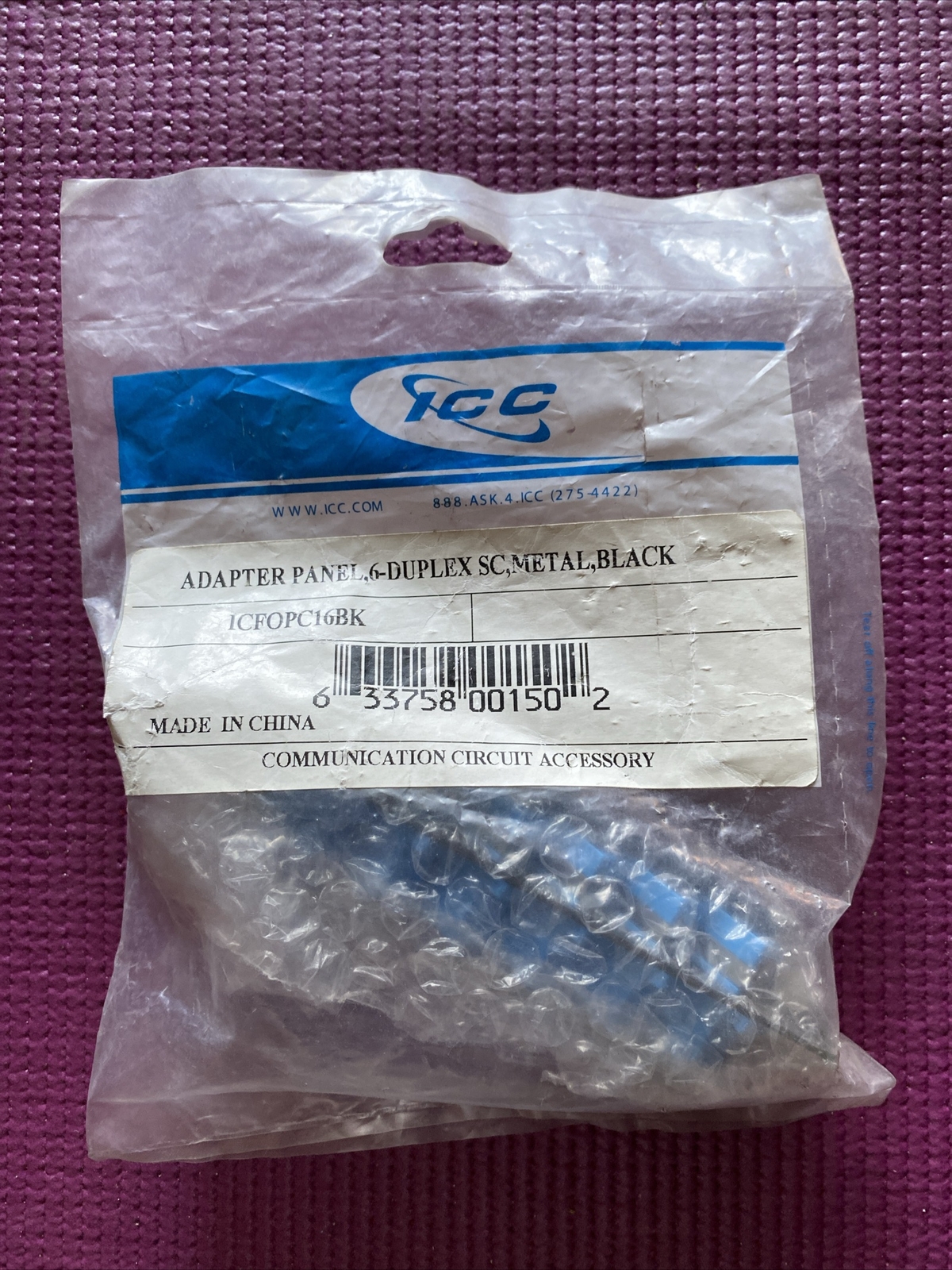 ICC Classic SC-SC Fiber Optic LGX Compatible Adapter Panel with Beige Multimode