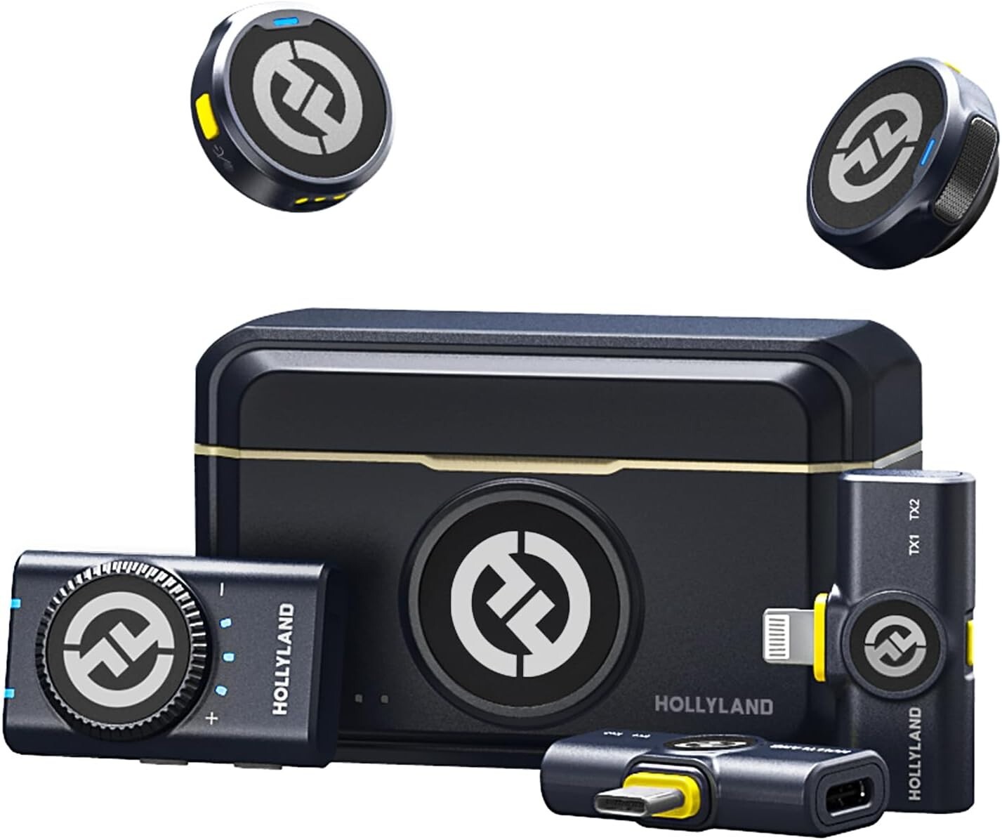 Hollyland Lark M2 Wireless Lavalier Microphone Combo, iPhone/Android/Camera/PC