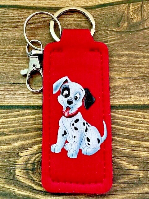 Lip Balm Holder Keychain Red 101 Dalmatians Puppy Dog Party Favor Birthday RTS