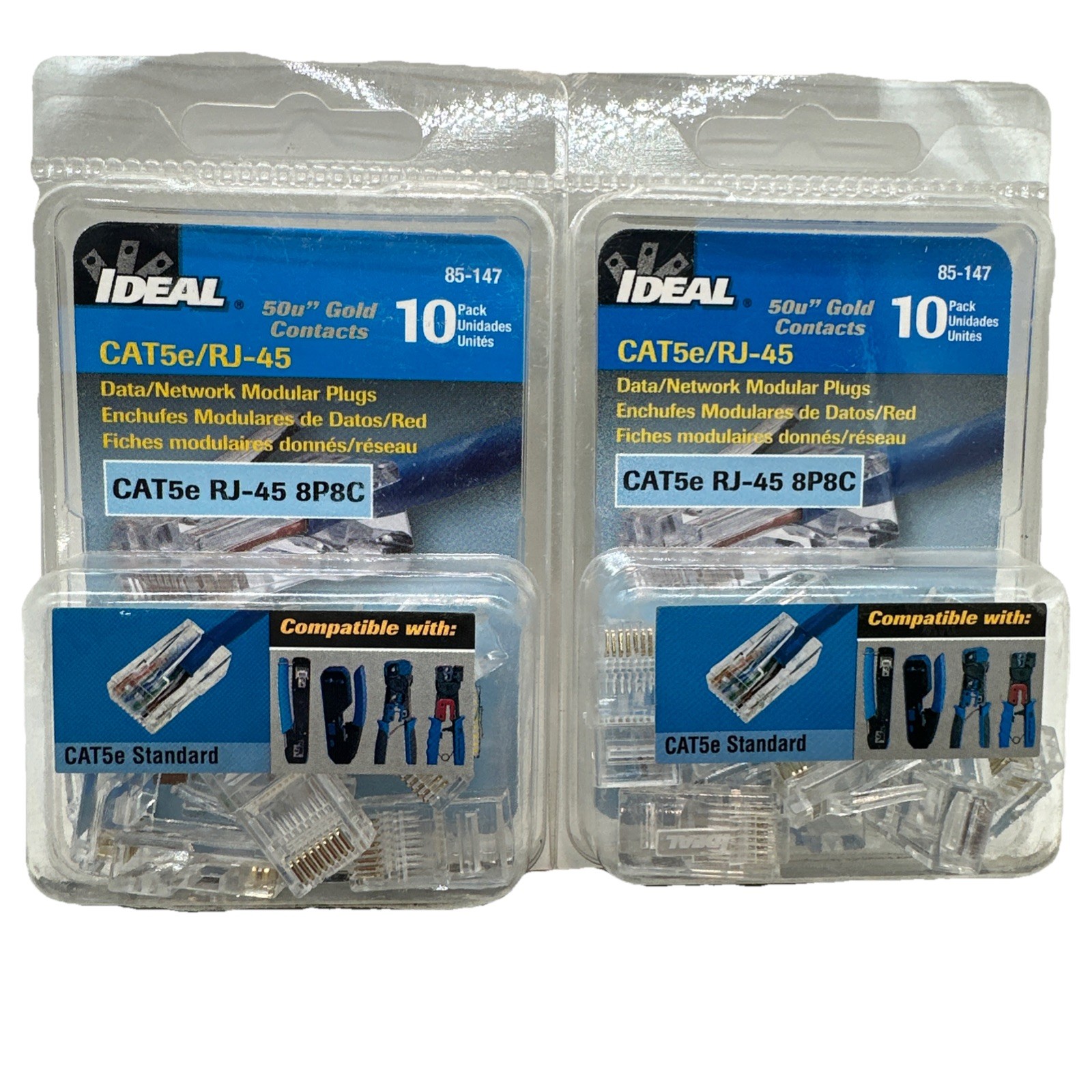 IDEAL 85-147 CAT5e/RJ-45 Data/Network Modular Plugs 10 PACK ( 2 Packs) 20 pieces