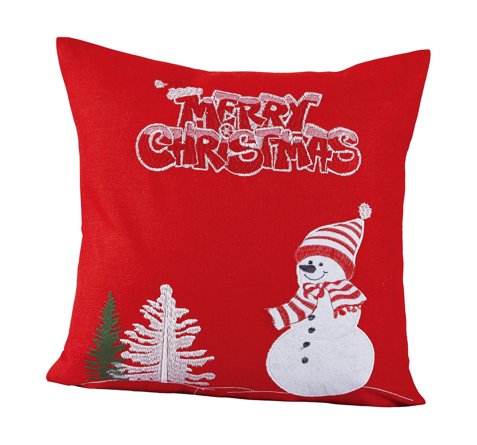 Violet Linen Christmas Holiday Glaze Solid Red Decorative Accent Throw Pillow