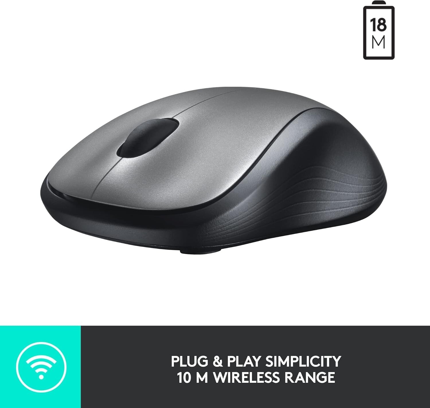 Logitech M310 Wireless Ambidextrous Optical Mouse w/ USB Receiver PC/MAC Silver