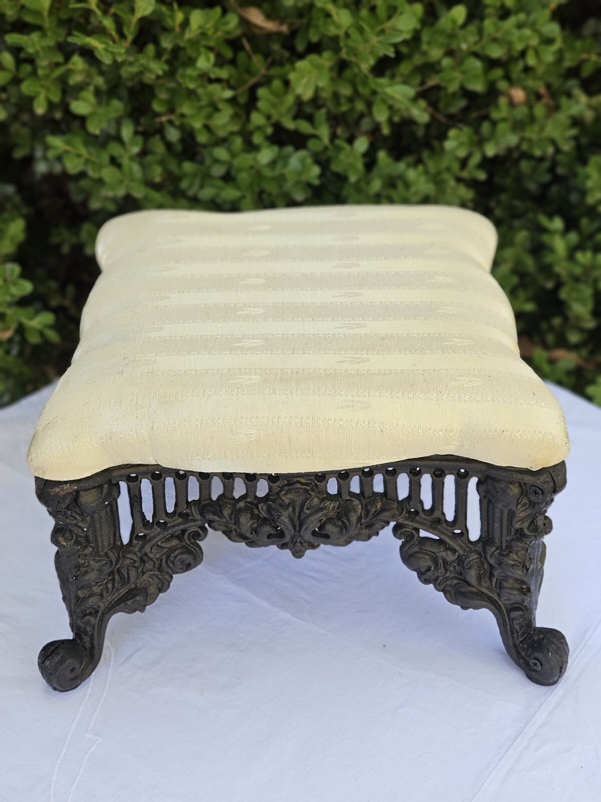 Victorian Style Cast Iron Footstool 14X14"