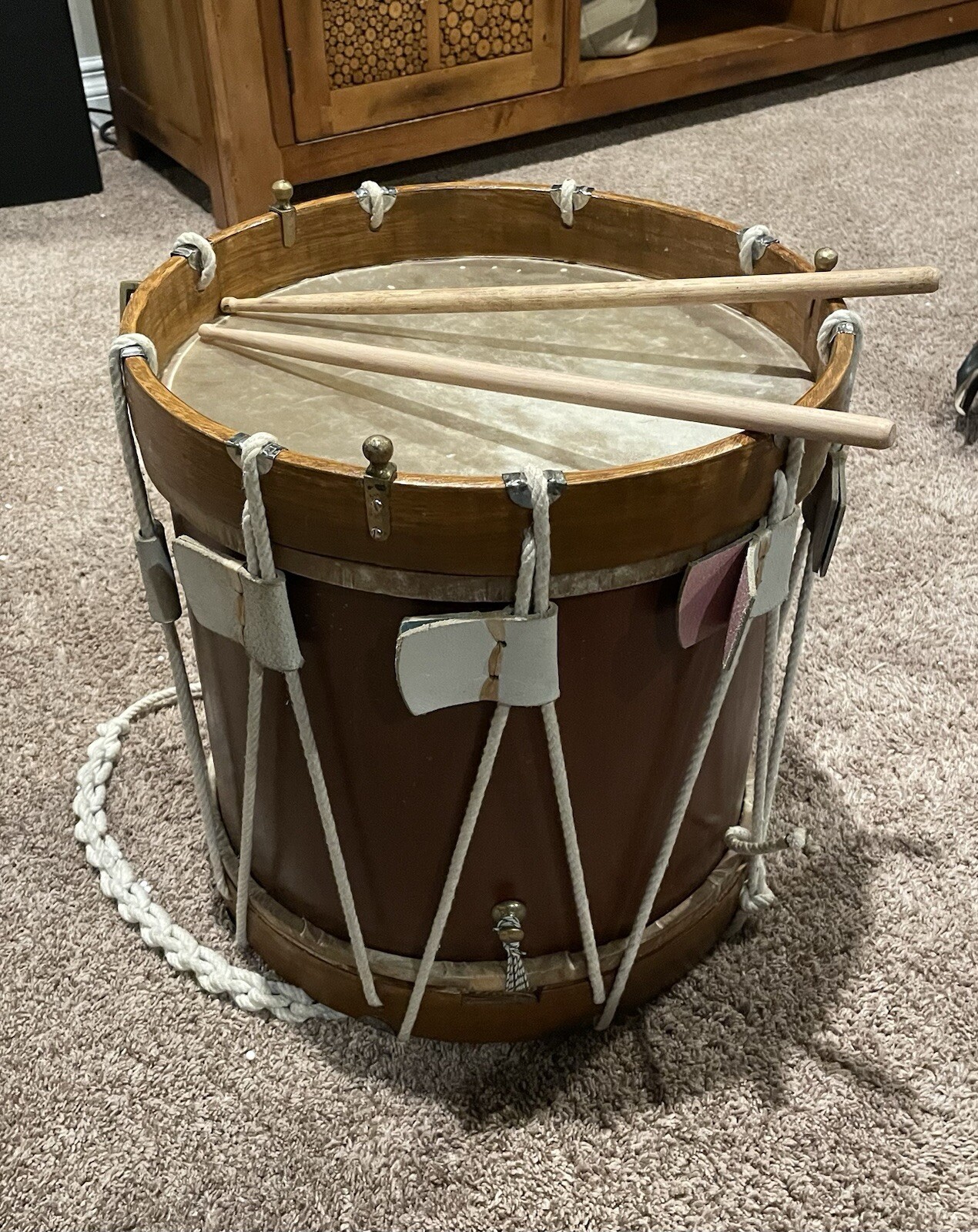 CIVIL WAR DRUM COLONIAL MARCHING REVOLUTIONARY MEDIEVAL 14" INCH SNARE BLUE RIMS