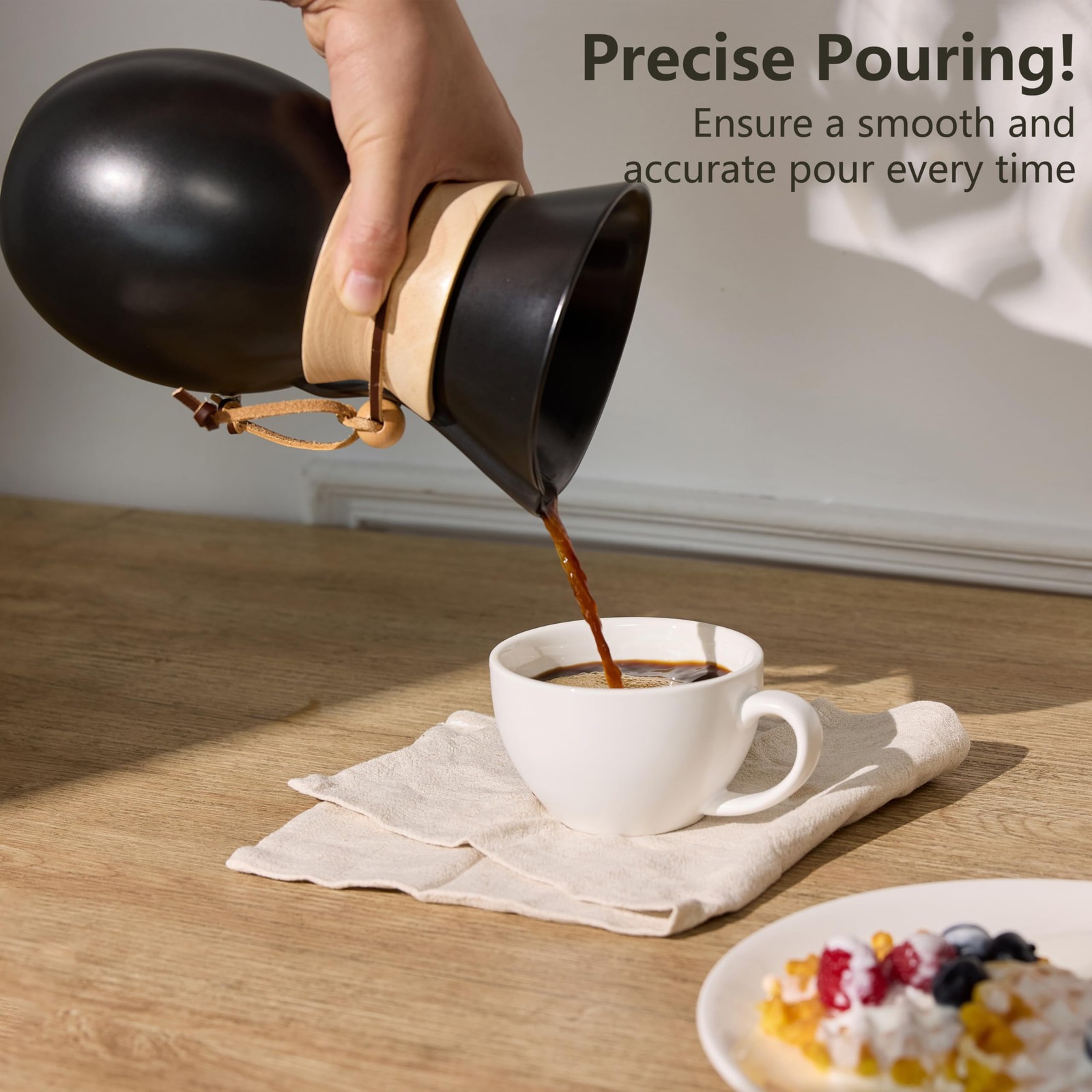Ceramic Pour Over Coffee Maker with 20 pcs Paper Filter, 8-Cup, 34oz, Pour Ov...