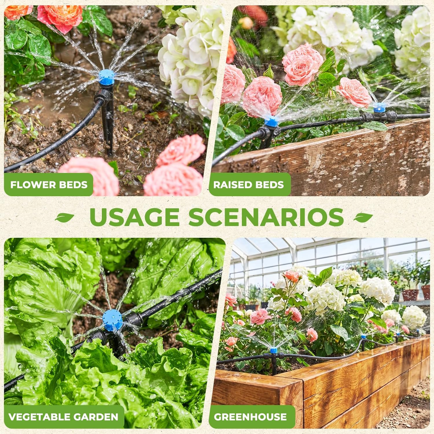 200FT Drip Irrigation System Kit, Quick-Connect Garden Watering System with 33FT