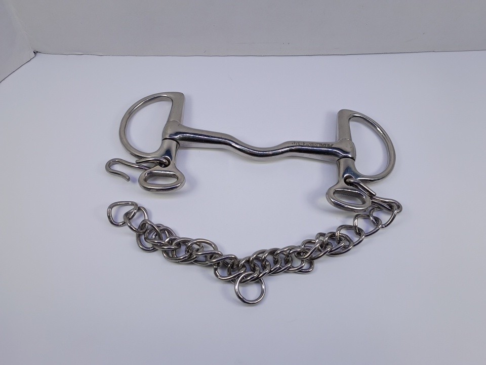 Metalab 4 3/4" Stainless Steel Western Curb Bit w Curb Chain Horse Tack