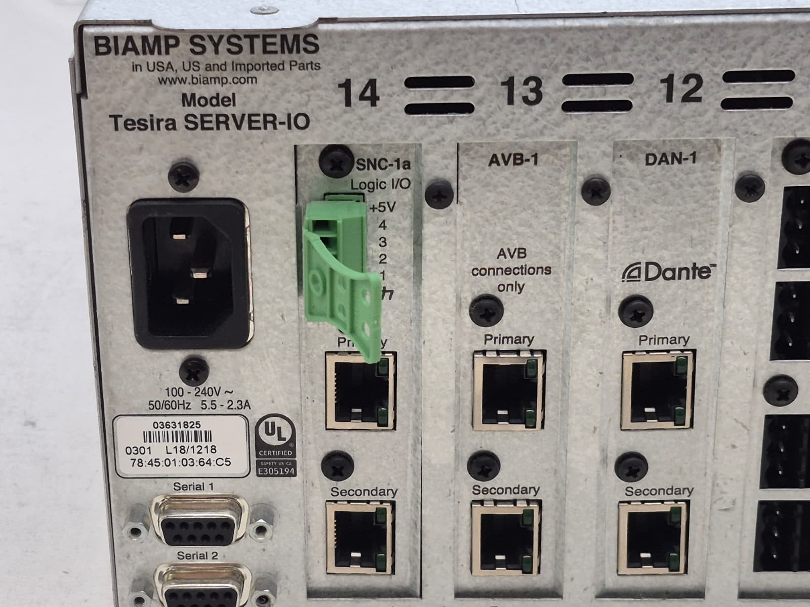 Biamp Tesira SERVER-IO w/ 14 Cards (Read Description)