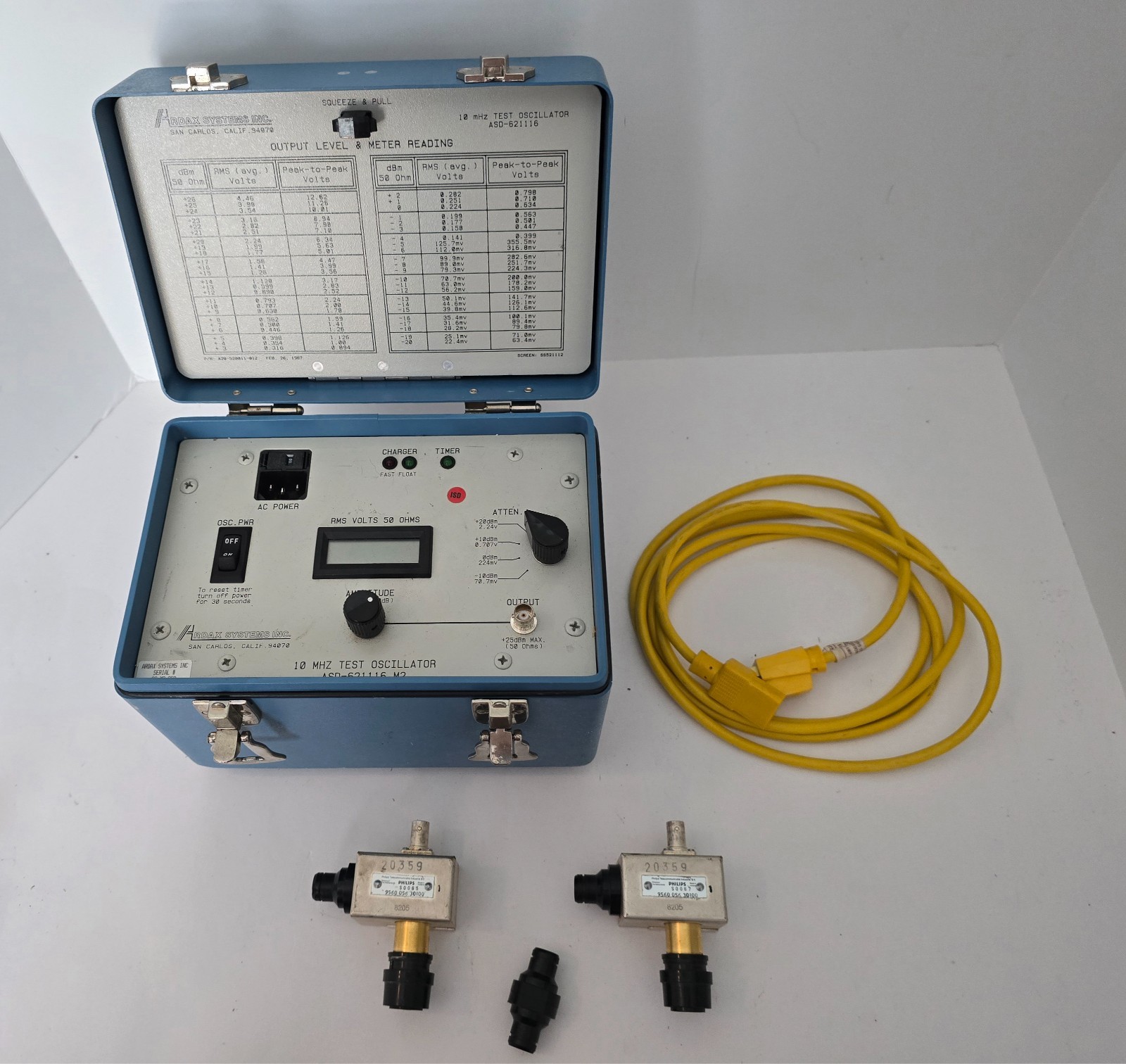 Ardax Systems San Carlos CA 10 MHZ Test Oscillator Model ASD-621116 M2