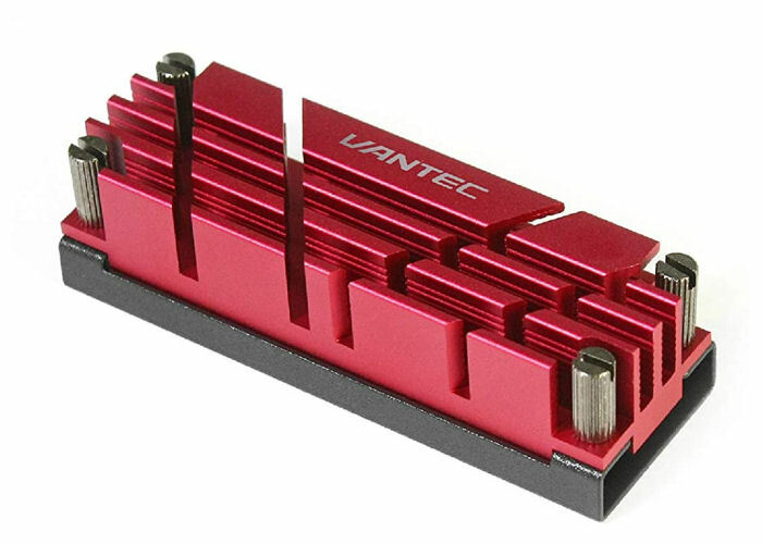 Vantec ICEBERQ M.2 NVMe/SSD Aluminum Alloy Thermal Heatsink, HS-NVME150-RD (RED)
