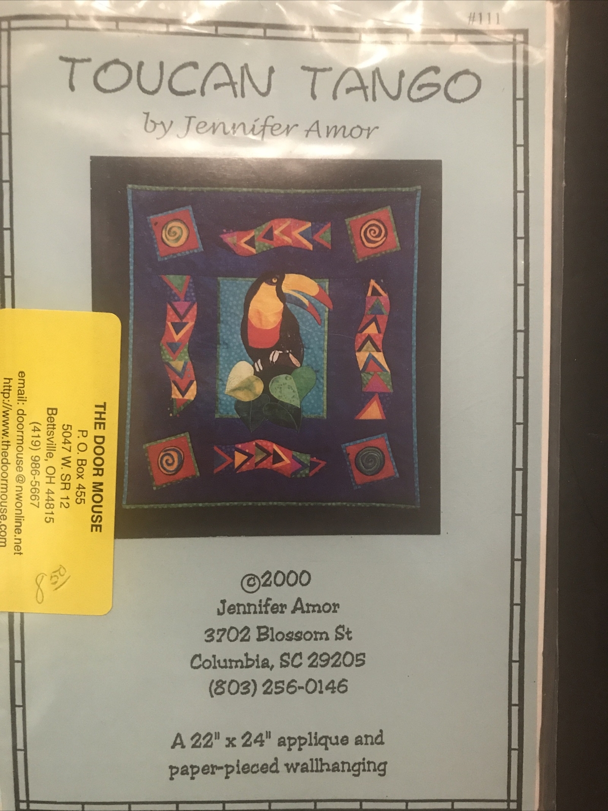 Toucan Tango Applique Quilt Wallhanging 22 x 24" Pattern by Jennifer Amor