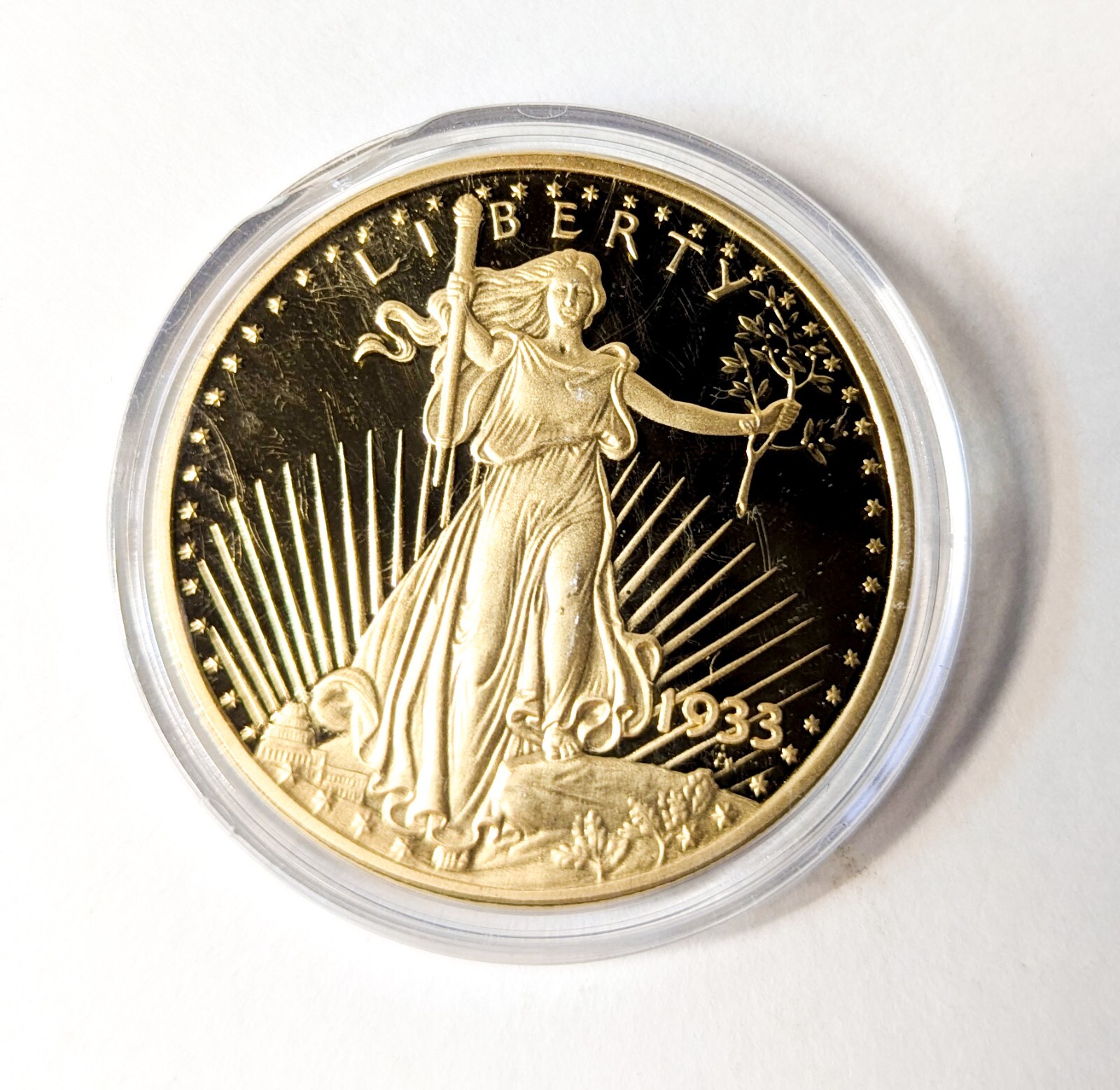 1933 $20 Gold Plated Liberty Double Eagle Coin National Collector's Mint - COPY