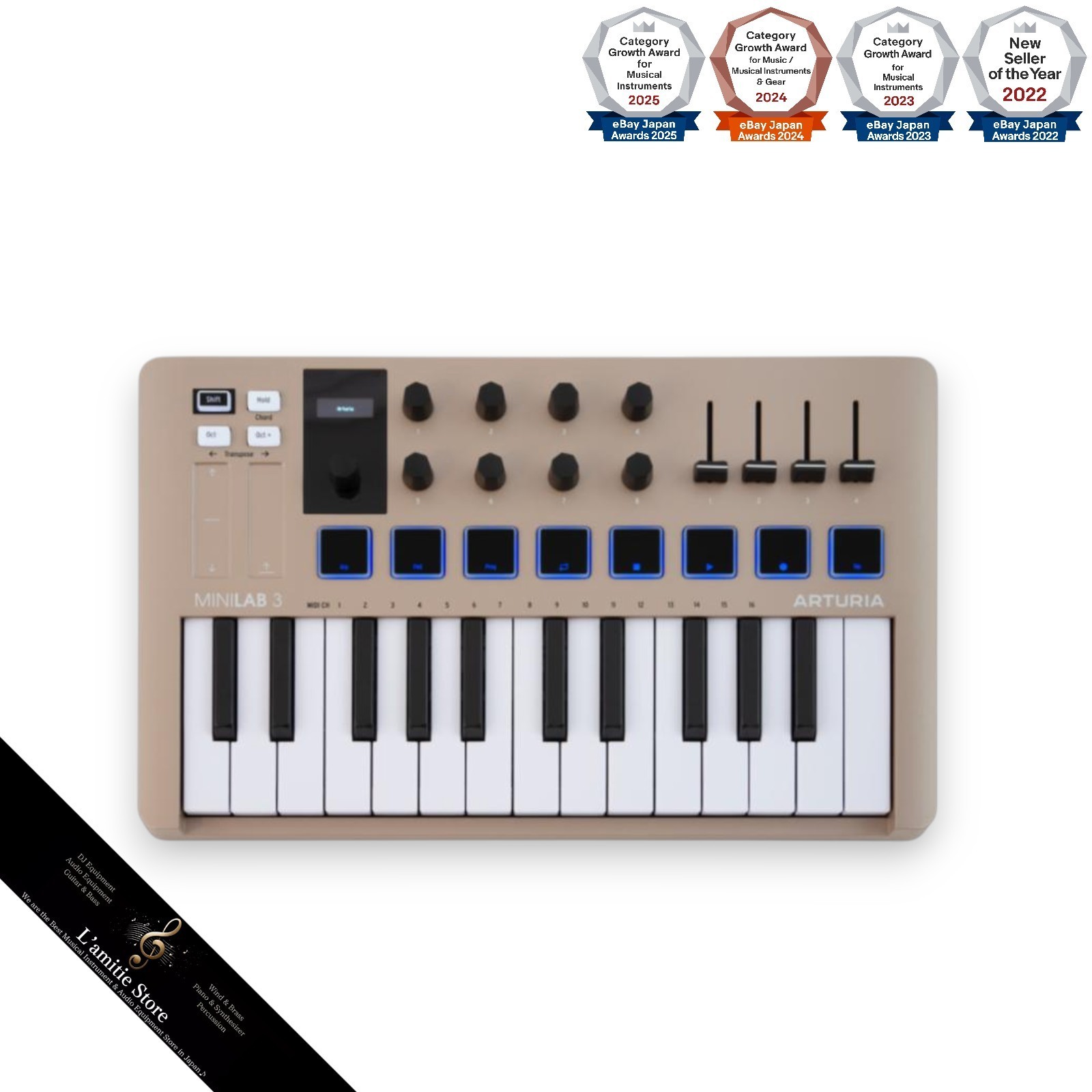 Arturia MiniLab 3 Aquamarin MIDI Keyboard Controller MK3 25-Key Compact MiniLab3