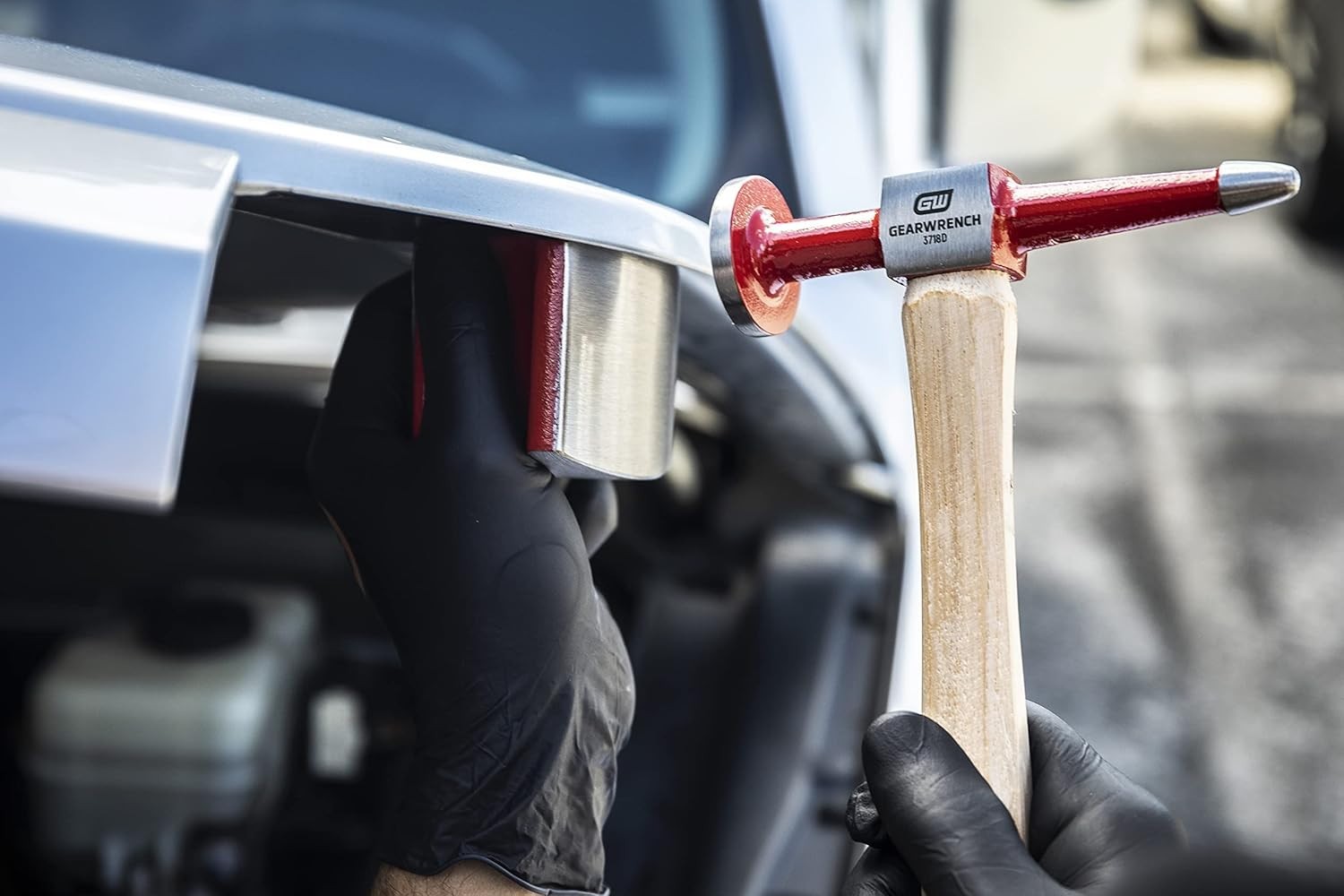 Lightweight 7-Piece Hammer & Dolly Set with Flame-Treated Hickory Handles
